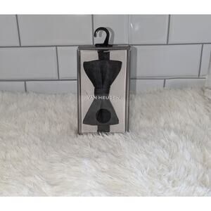 Van Heusen Mens Adjustable Black Bow Tie Pre-Tied Black Polka Dot MSRP $45